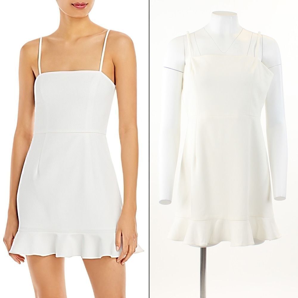 French Connection Whisper Frill Hem Dressin Summer White